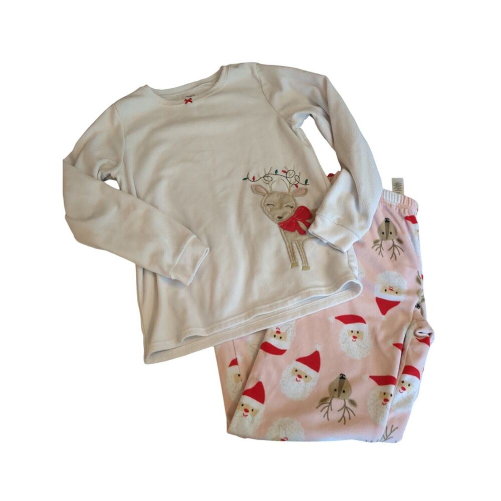 Carters Girls' Christmas Holiday Pajamas. Size 12 Fleece 2 Piece Set